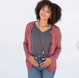 Evy's Tree Kaylee Cardigan in Dusty Rose sz M